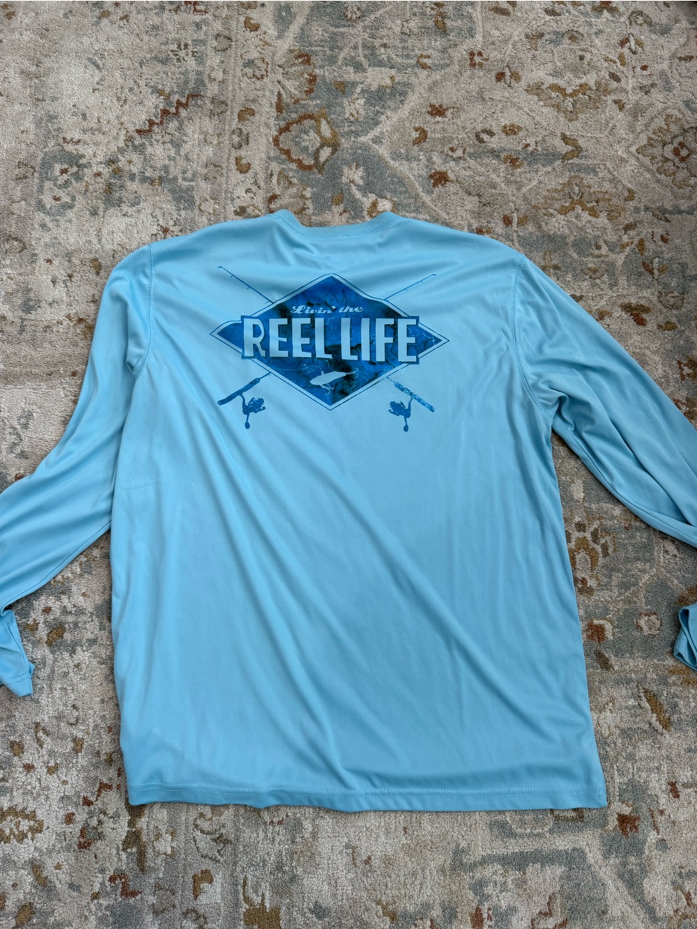 Reel Life Men's Long-Sleeve Performance Shirt - Light Blue